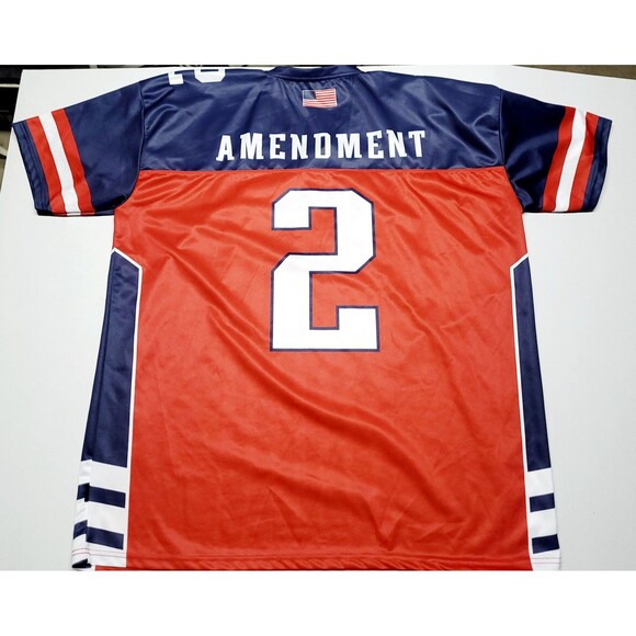 GREATER HALF AMERICAN PRIDE APPAREL USA JERSEY 2ND AMENDMENT FLAG MENS 3XL NWOT - Picture 2 of 6
